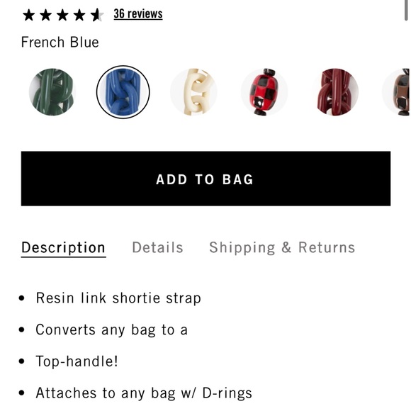 Clare V Shortie Strap in Poppy Resin - Picture 2 of 2